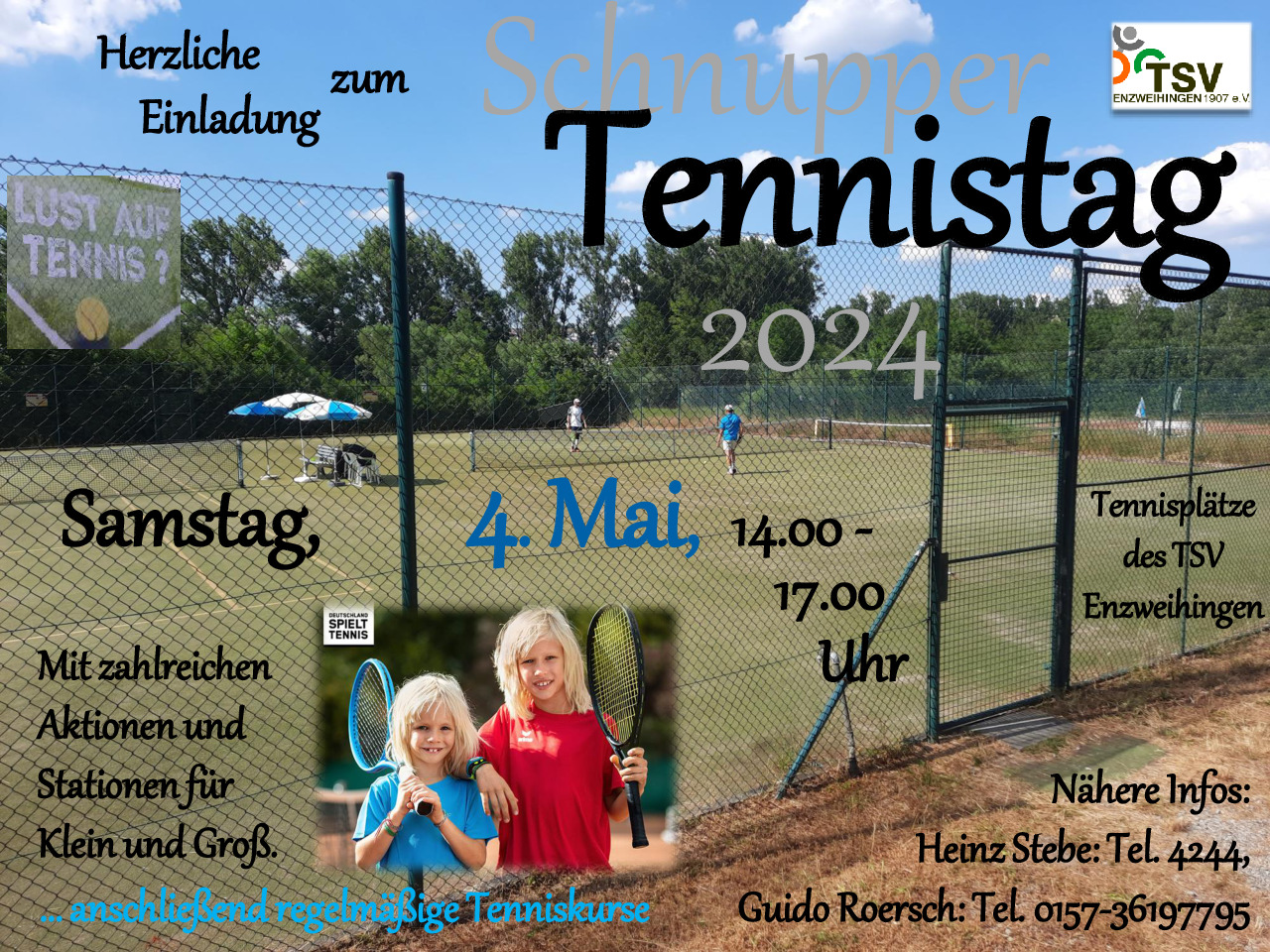 Einladung zum Schnupper Tennistag am 04. Mai 2024