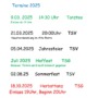 Übersicht: Termine der TanzSportGemeinschaft 2025